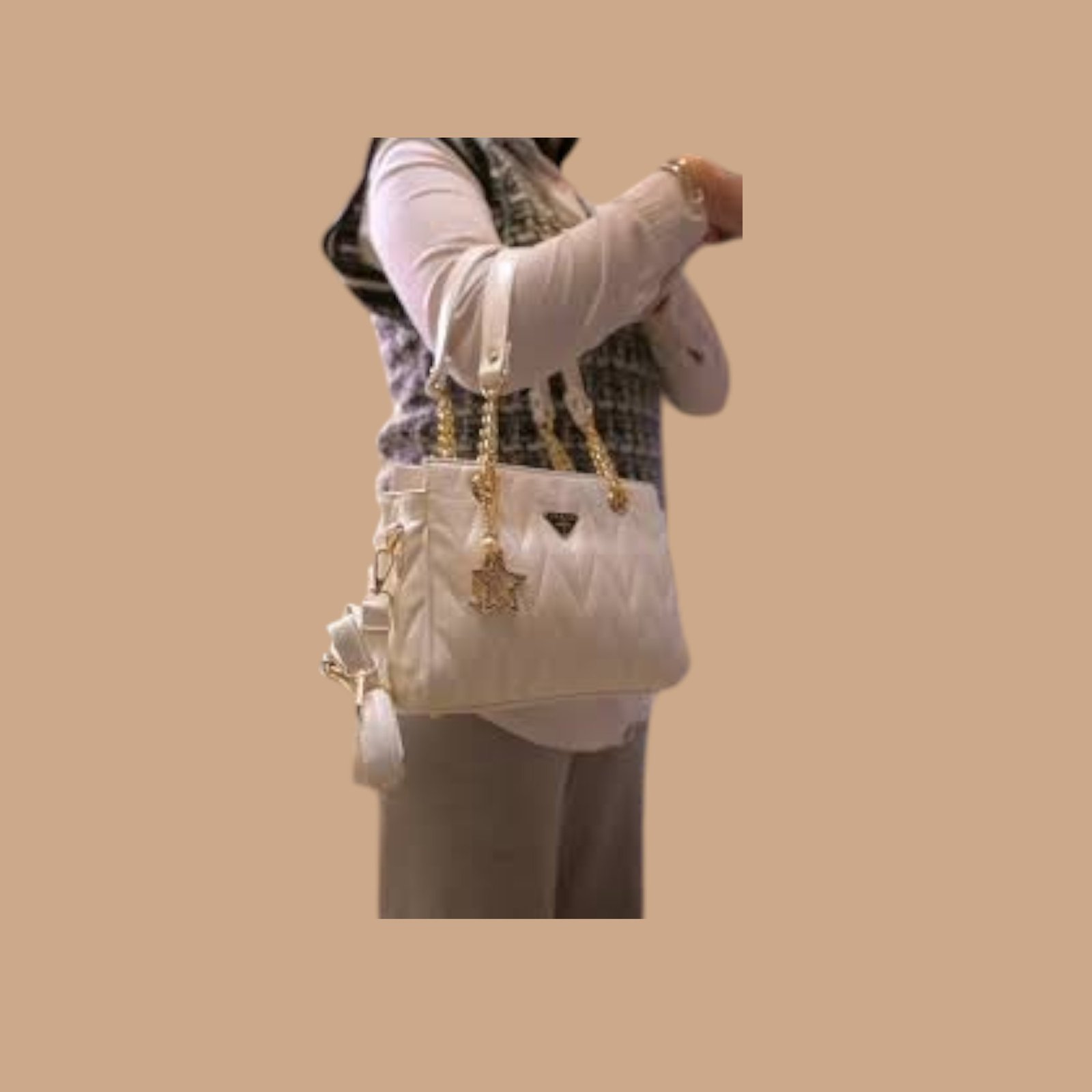 شنطة PRADA للنساء استريس وسلسلة النجمة