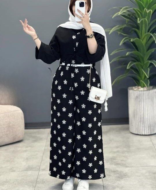سلوبته بنطلون مشجر 2جيب بلوزه لف - الصورة 2