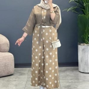 سلوبته بنطلون مشجر 2جيب بلوزه لف