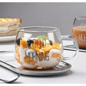 ماج زجاج بيد شفاف Good Morning